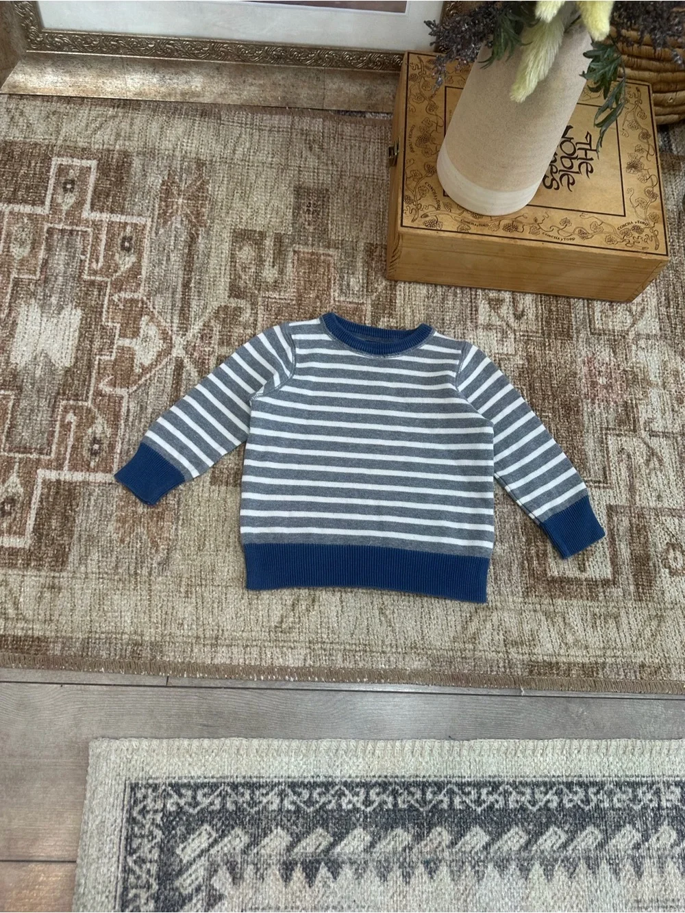 Baby Gap Toddler Boy Knit Sweater 12-18 Months Striped Crewneck Cotton